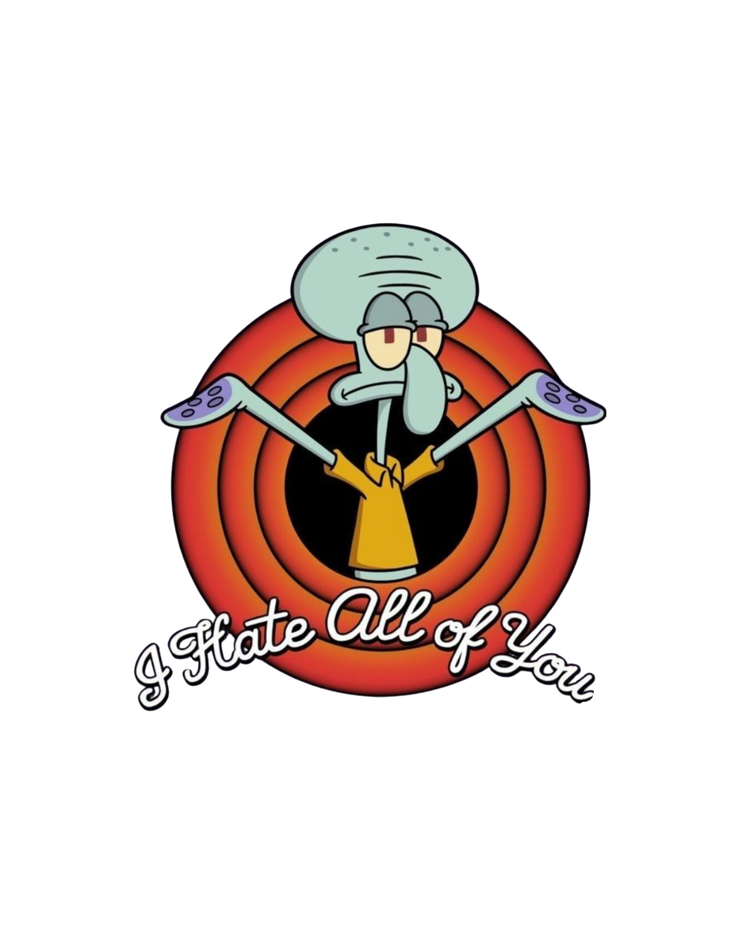 I hate you all cartoon sticker