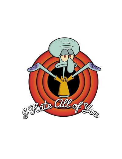 I hate you all cartoon sticker