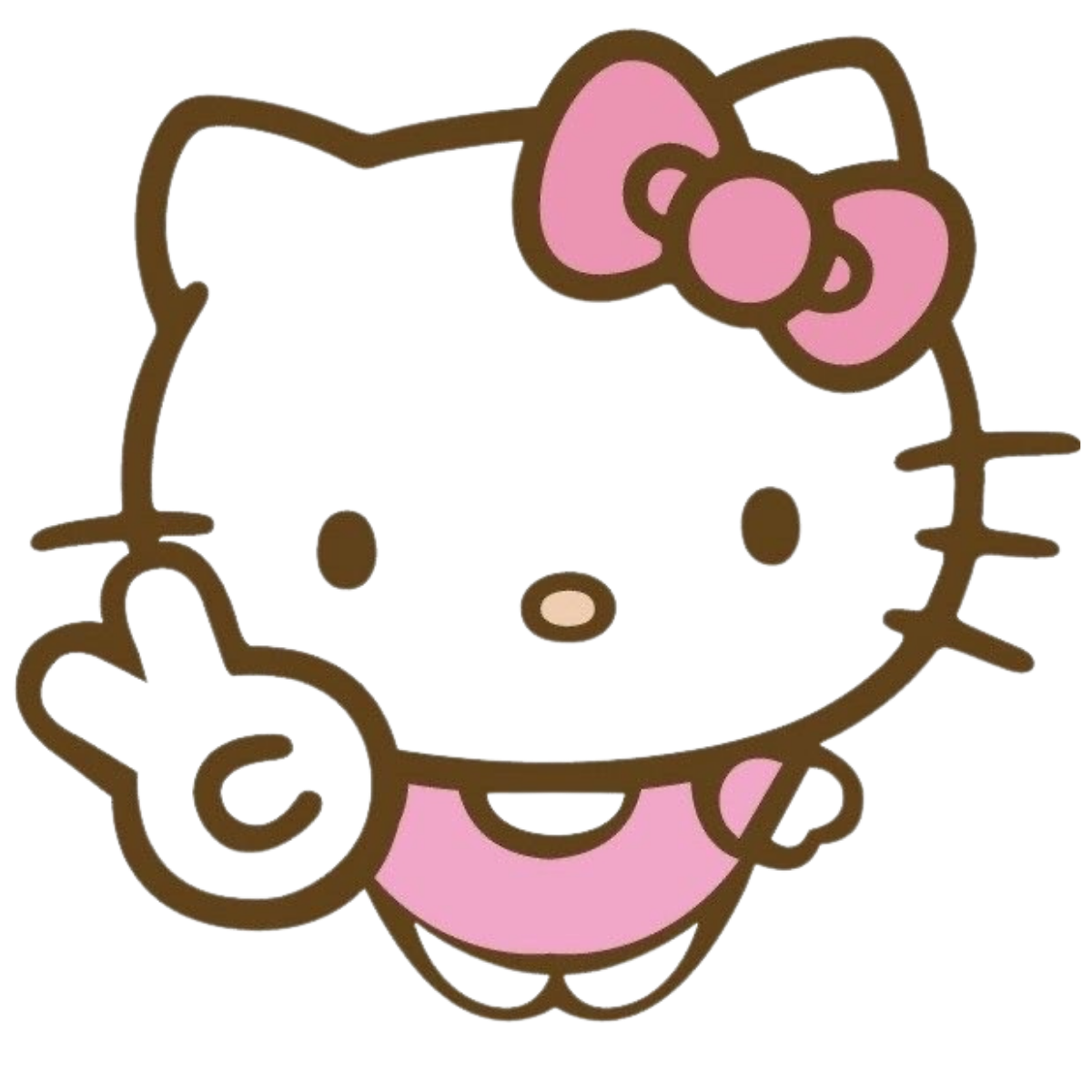 Pink peace kitty sticker
