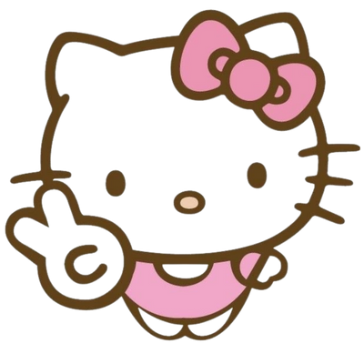 Pink peace kitty sticker