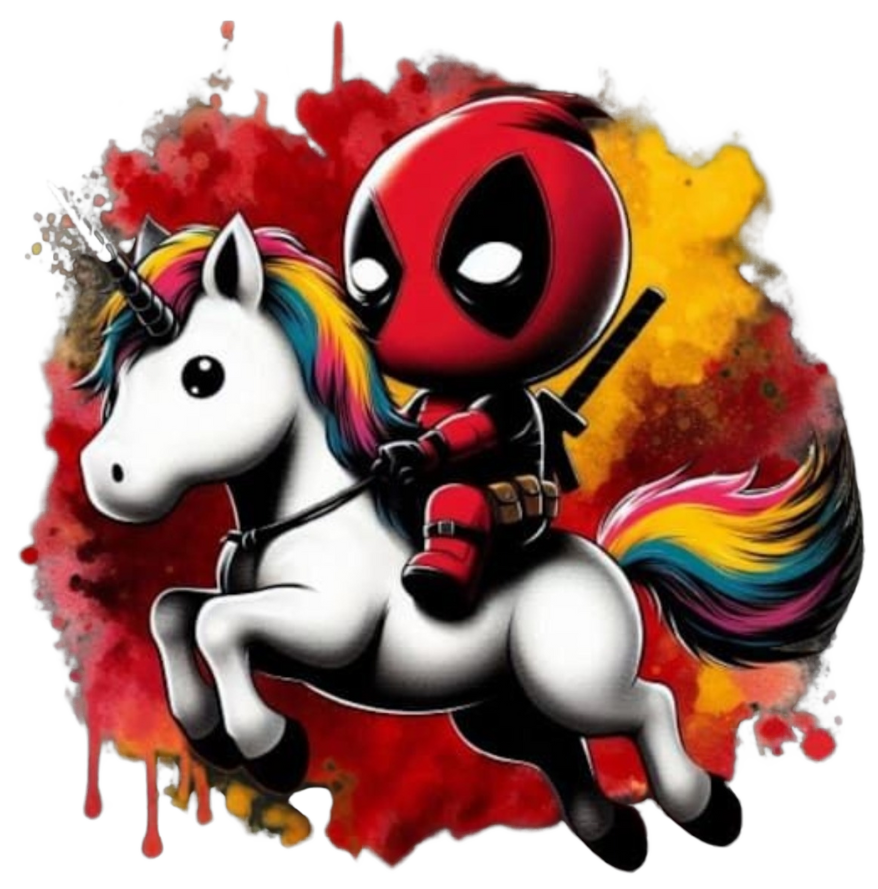 Unicorn riding ninja sticker