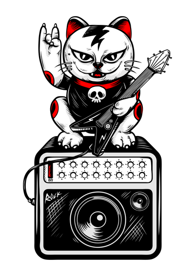 rock out kitty sticker