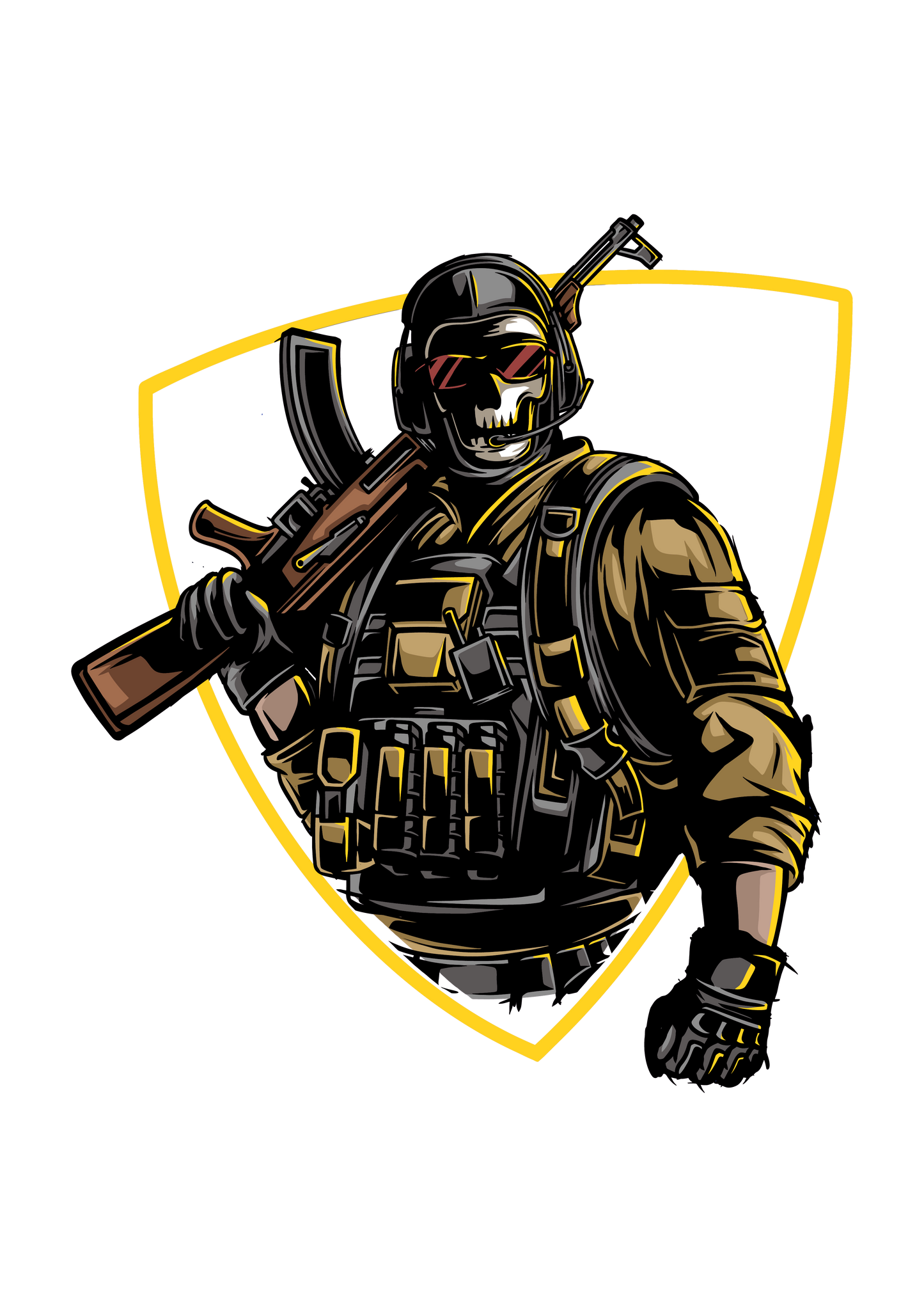 tactical gaming man sticker