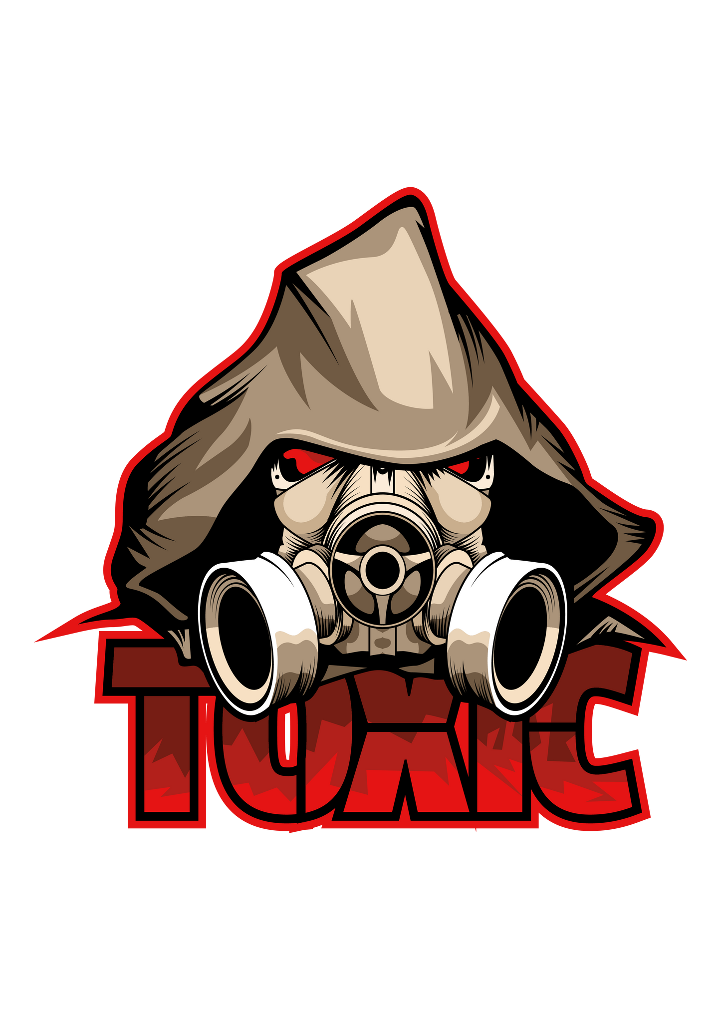 masked red toxic man sticker