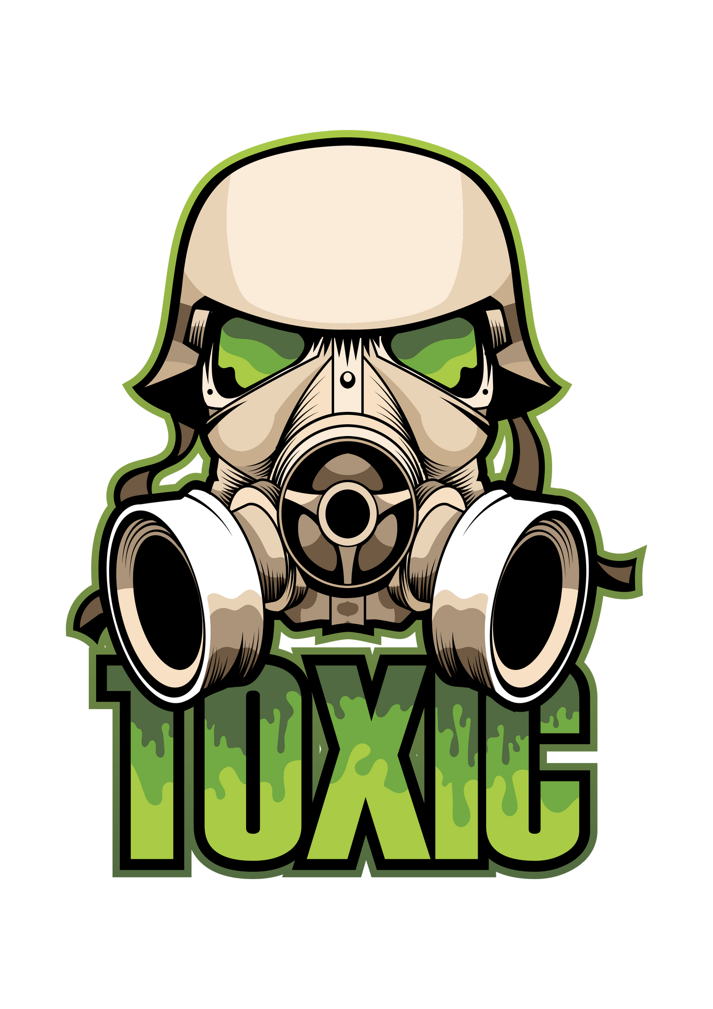 masked green toxic guy sticker