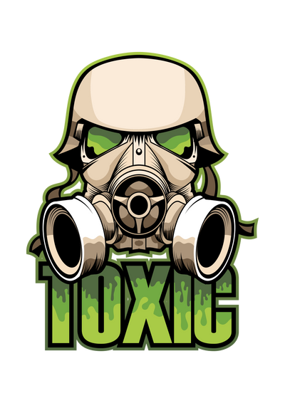 masked green toxic guy sticker