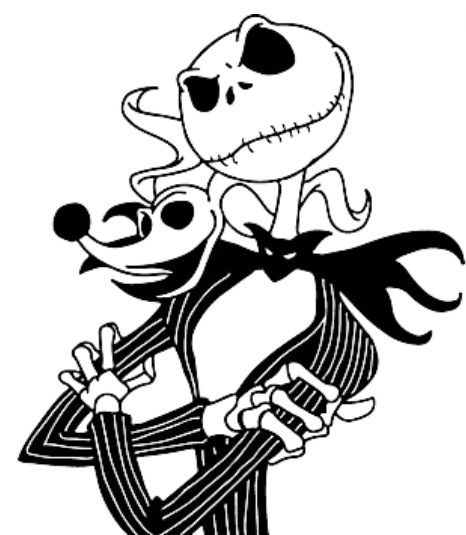 skeleton and ghost dog sticker